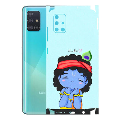 Samsung A/S Series Phone Skins (All Models) - Radhe Radhe Cute Toon - 3D Embossed Finish (L-05) Samsung Galaxy A51