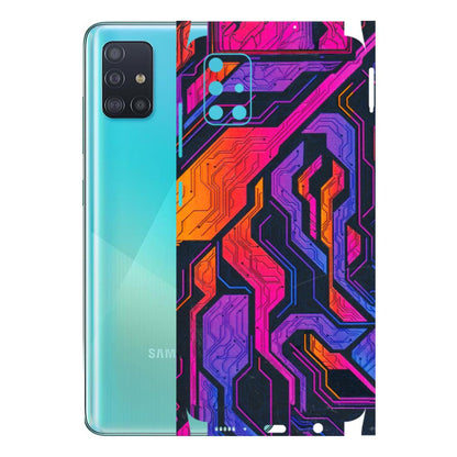 Samsung A/S Series Phone Skins (All Models) - Tech Circuits Futuristic - 3D Embossed Finish (L-07) Samsung Galaxy A51