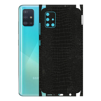 Samsung A/S Series Phone Skins (All Models) - Snake Leather Black - 3D Embossed Finish (L-107) Samsung Galaxy A51
