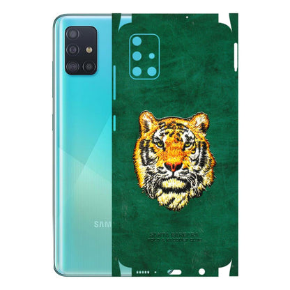 Samsung A/S Series Phone Skins (All Models) - Leather Feel Tiger - 3D Embossed Finish (L-111) Samsung Galaxy A51