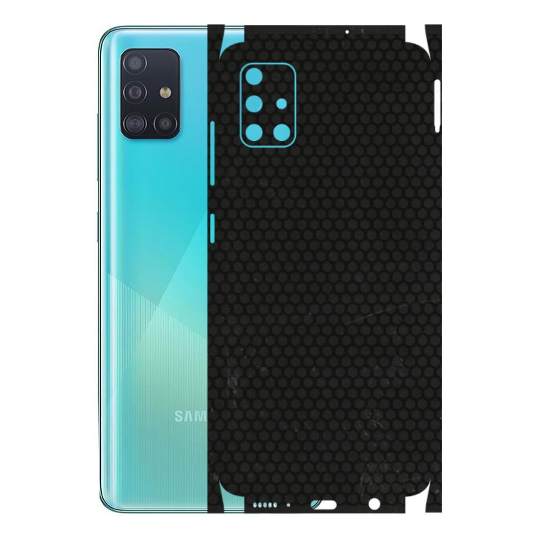 Samsung A/S Series Phone Skins (All Models) - Black honeycomb - 3D Embossed Finish (L-114) Samsung Galaxy A51