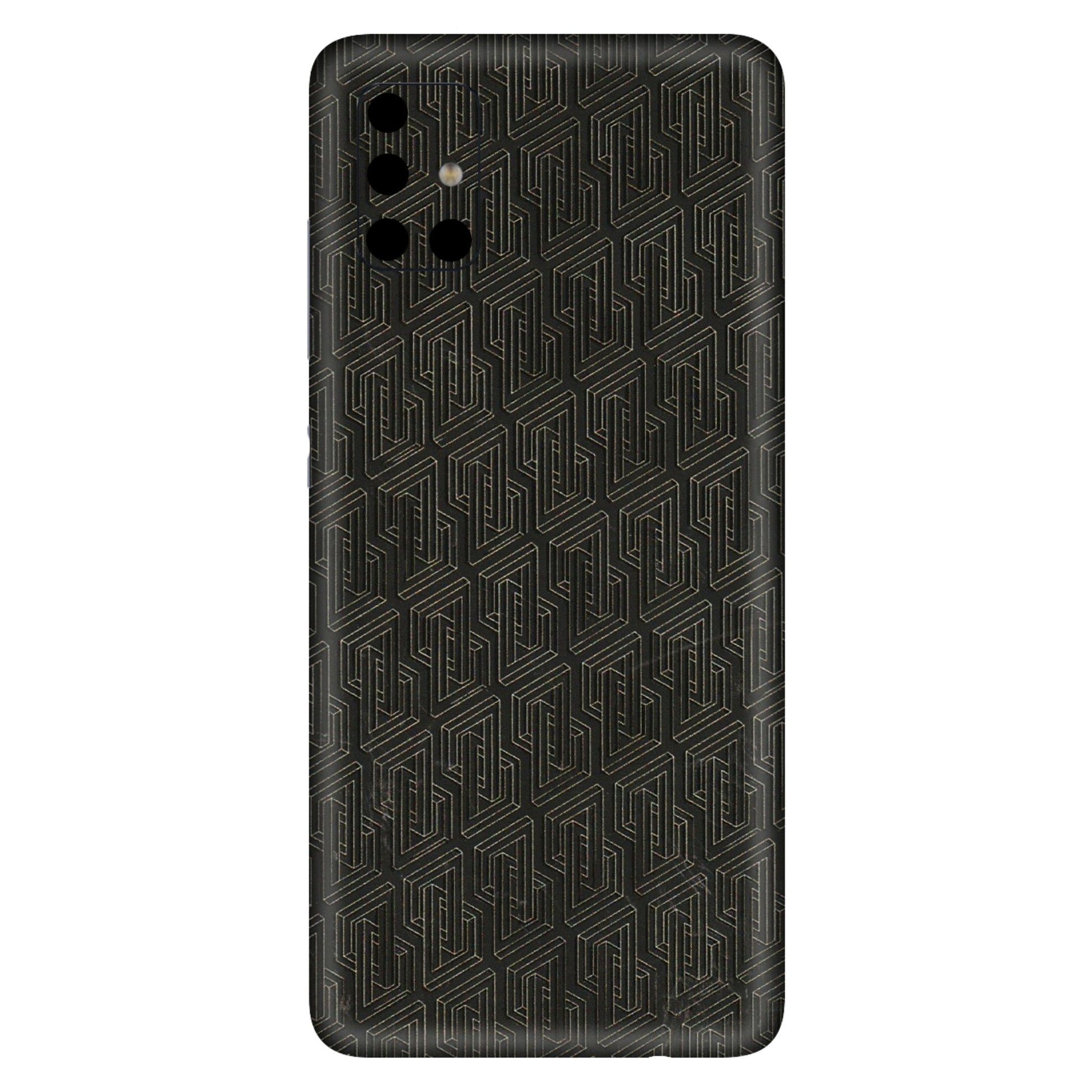Samsung A/S Series Phone Skins (All Models) - Black Abstract Pattern - 3D Embossed Finish (L-117) Samsung Galaxy A51