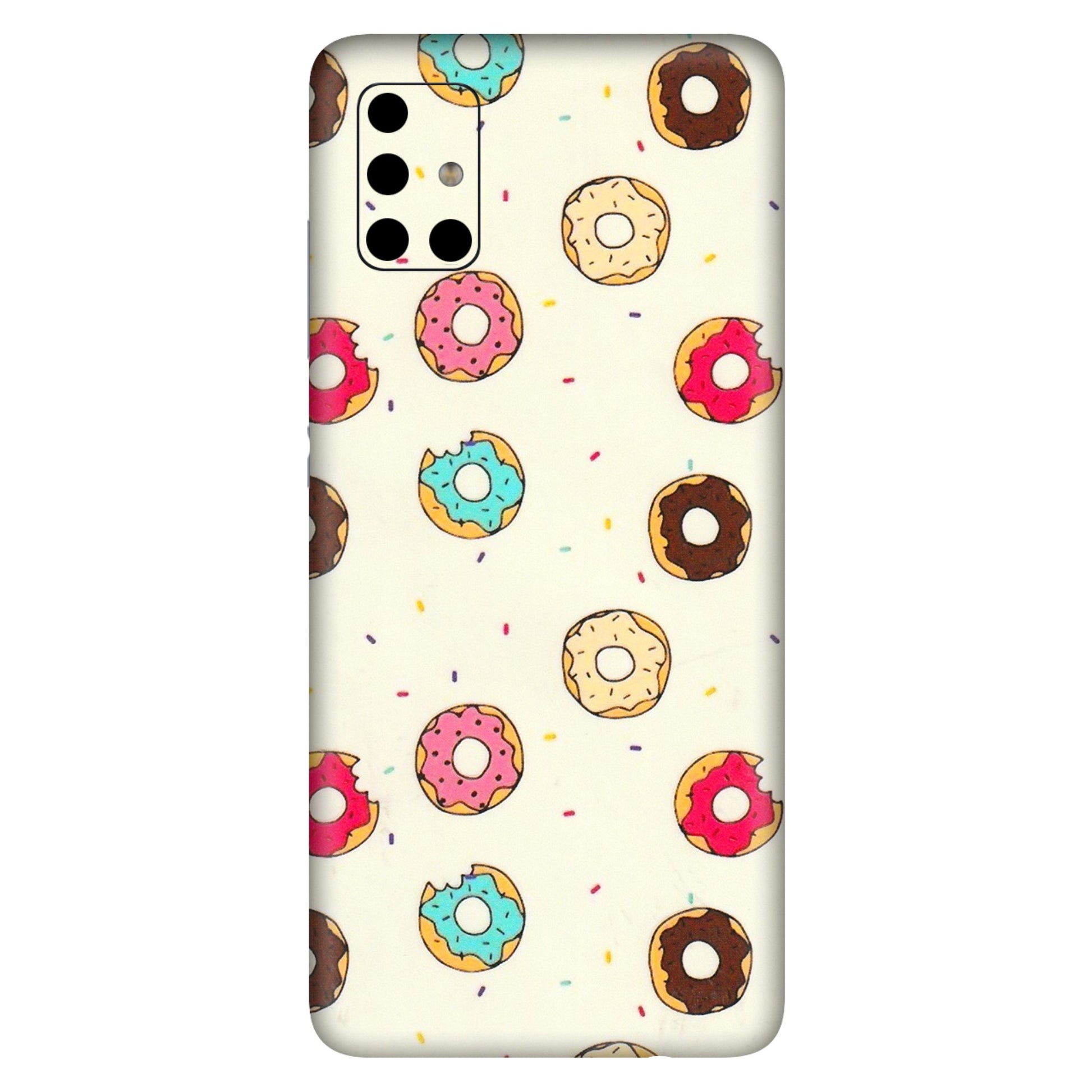 Samsung A/S Series Phone Skins (All Models) - Mini Donuts Doodle Art - 3D Embossed Finish (L-122) Samsung Galaxy A51