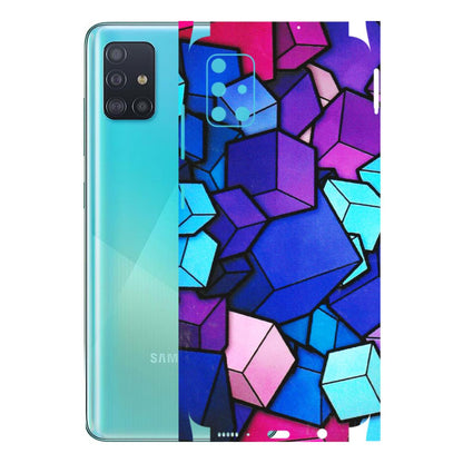Samsung A/S Series Phone Skins (All Models) - Cube Doodle - 3D Embossed Finish (L-141) Samsung Galaxy A51