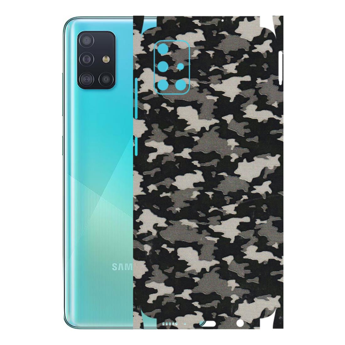 Samsung A/S Series Phone Skins (All Models) - Black/Grey Camoflaunge - 3D Embossed Finish (L-142) Samsung Galaxy A51