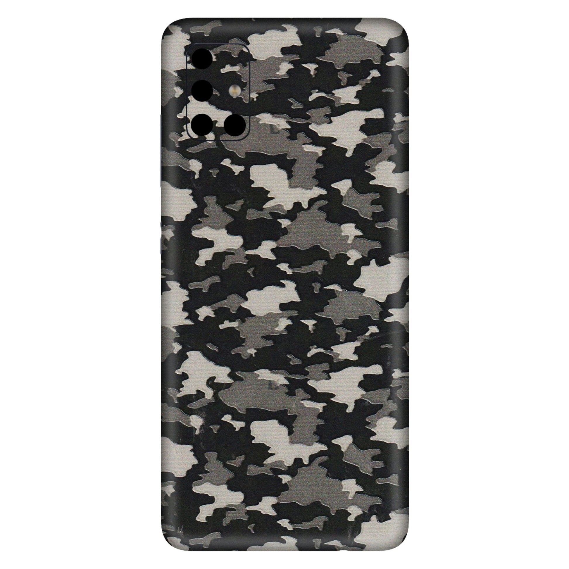 Samsung A/S Series Phone Skins (All Models) - Black/Grey Camoflaunge - 3D Embossed Finish (L-142) Samsung Galaxy A51