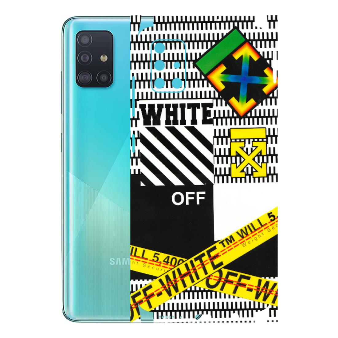 Samsung A/S Series Phone Skins (All Models) - White Off Abstract - 3D Embossed Finish (L-172) Samsung Galaxy A51