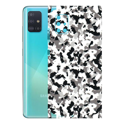 Samsung A/S Series Phone Skins (All Models) - White Black Camouflage - 3D Embossed Finish (L-18) Samsung Galaxy A51