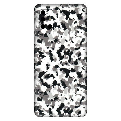 Samsung A/S Series Phone Skins (All Models) - White Black Camouflage - 3D Embossed Finish (L-18) Samsung Galaxy A51