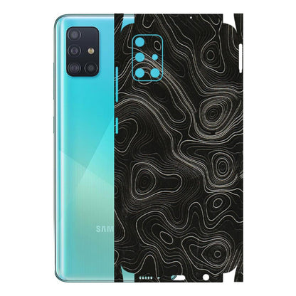 Samsung A/S Series Phone Skins (All Models) - Black Swirl - 3D Embossed Finish (L-196) Samsung Galaxy A51