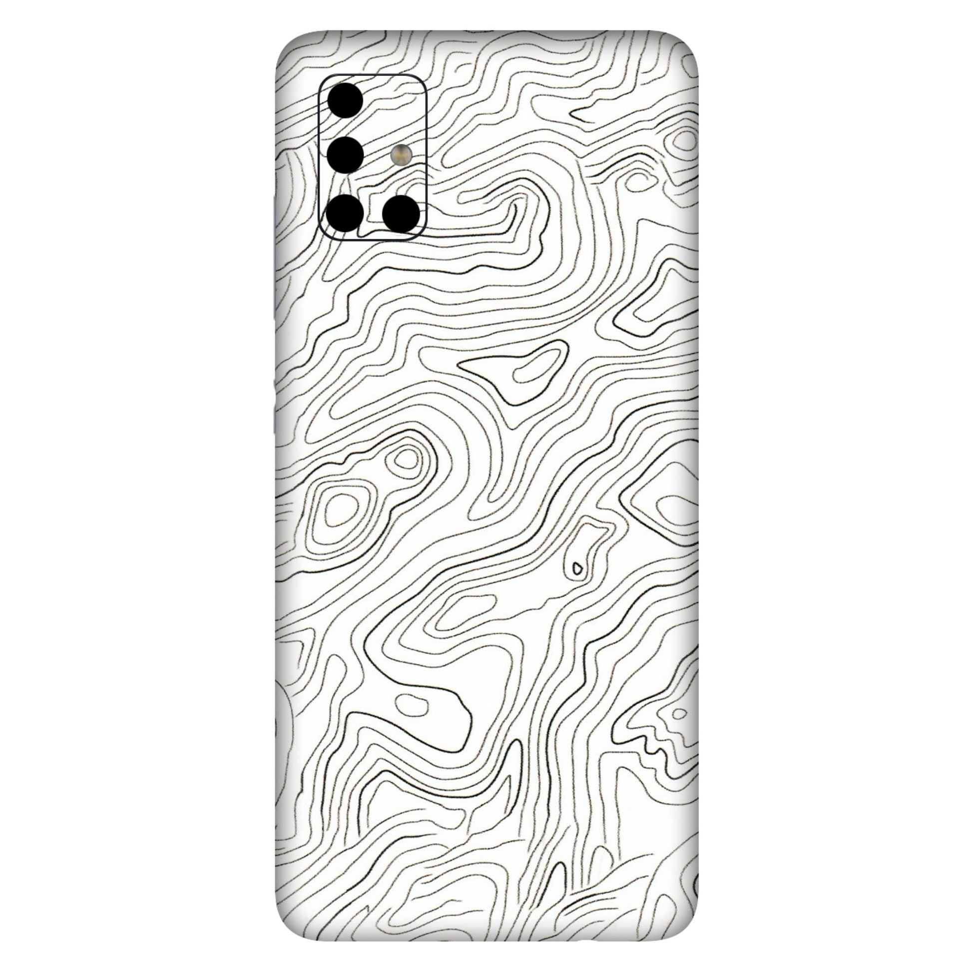 Samsung A/S Series Phone Skins (All Models) - White Black Swirls - 3D Embossed Finish (L-219) Samsung Galaxy A51