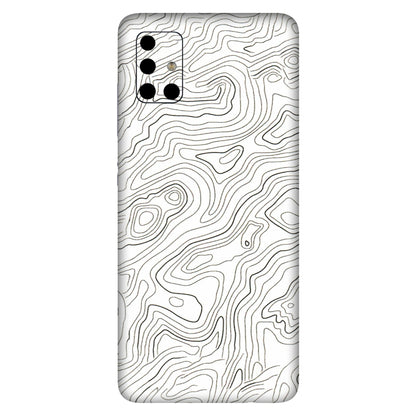 Samsung A/S Series Phone Skins (All Models) - White Black Swirls - 3D Embossed Finish (L-219) Samsung Galaxy A51