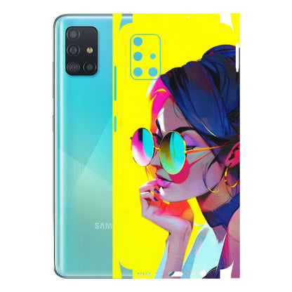 Samsung A/S Series Phone Skins (All Models) - Bold Stylish Girl - 3D Embossed Finish (L-222) Samsung Galaxy A51