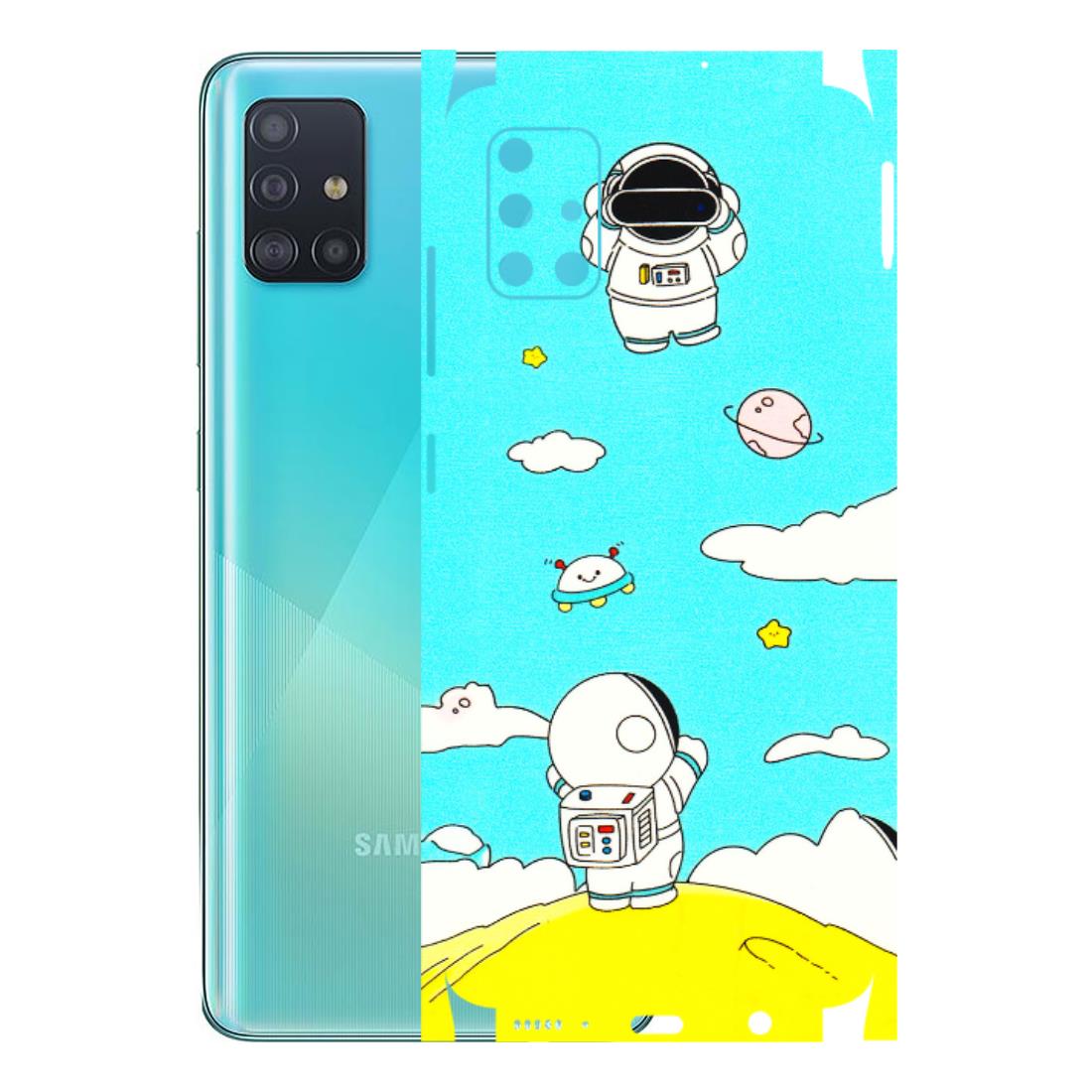 Samsung A/S Series Phone Skins (All Models) - Blue Skies Astro Float - 3D Embossed Finish (L-230) Samsung Galaxy A51