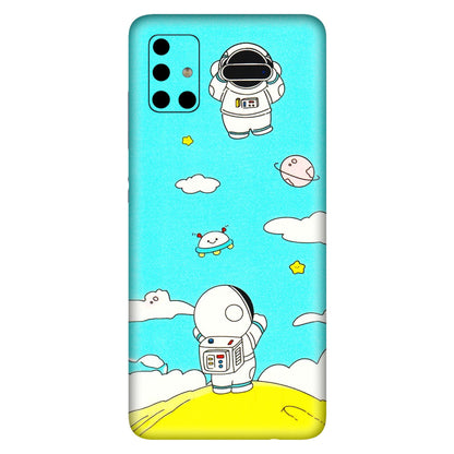 Samsung A/S Series Phone Skins (All Models) - Blue Skies Astro Float - 3D Embossed Finish (L-230) Samsung Galaxy A51