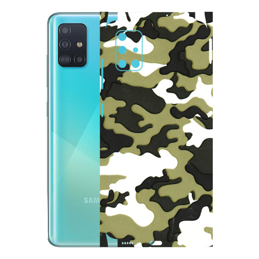 Samsung A/S Series Phone Skins (All Models) - Camouflages White And Green - 3D Embossed Finish (L-243) Samsung Galaxy A51