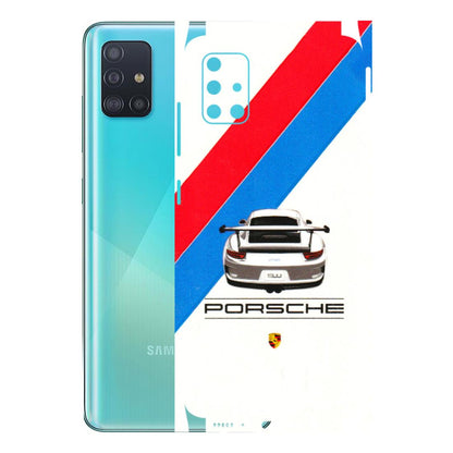 Samsung A/S Series Phone Skins (All Models) - Porche Car Sober Logo - 3D Embossed Finish (L-248) Samsung Galaxy A51