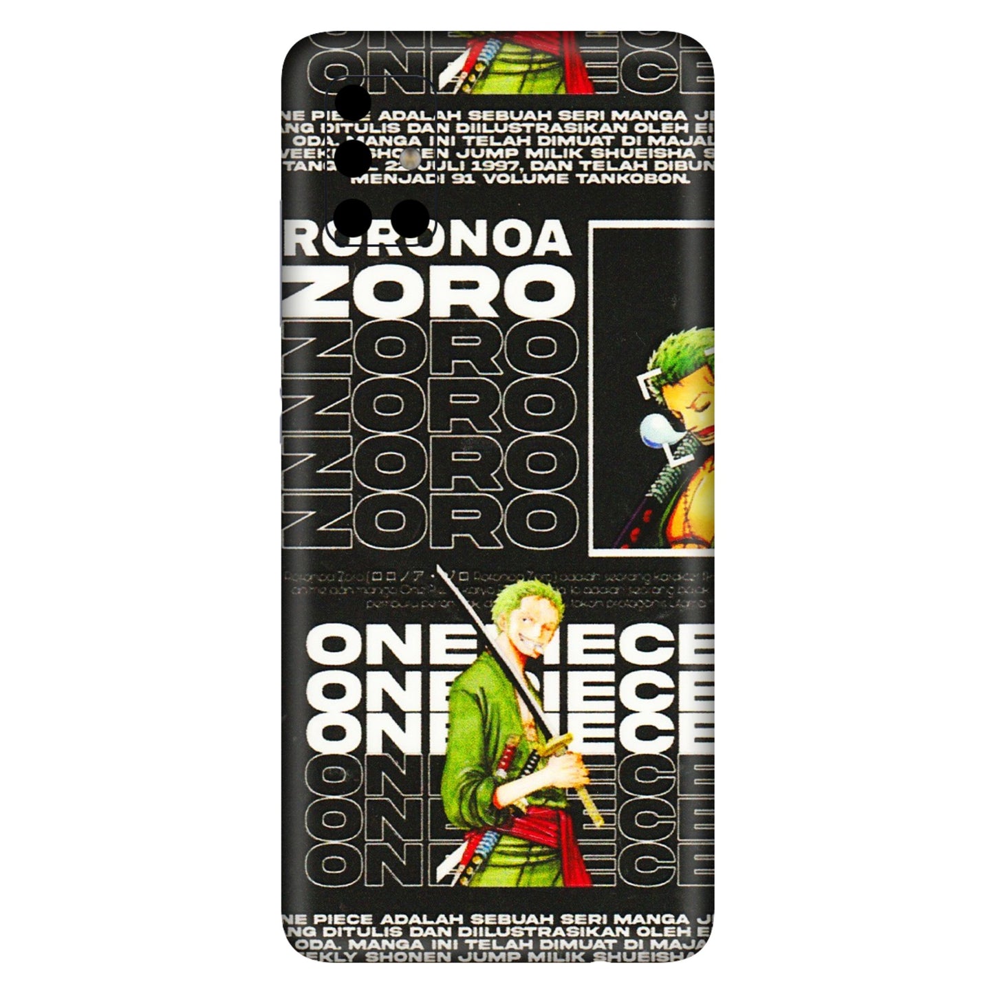 Samsung A/S Series Phone Skins (All Models) - One Piece Zoro - 3D Embossed Finish (L-250) Samsung Galaxy A51