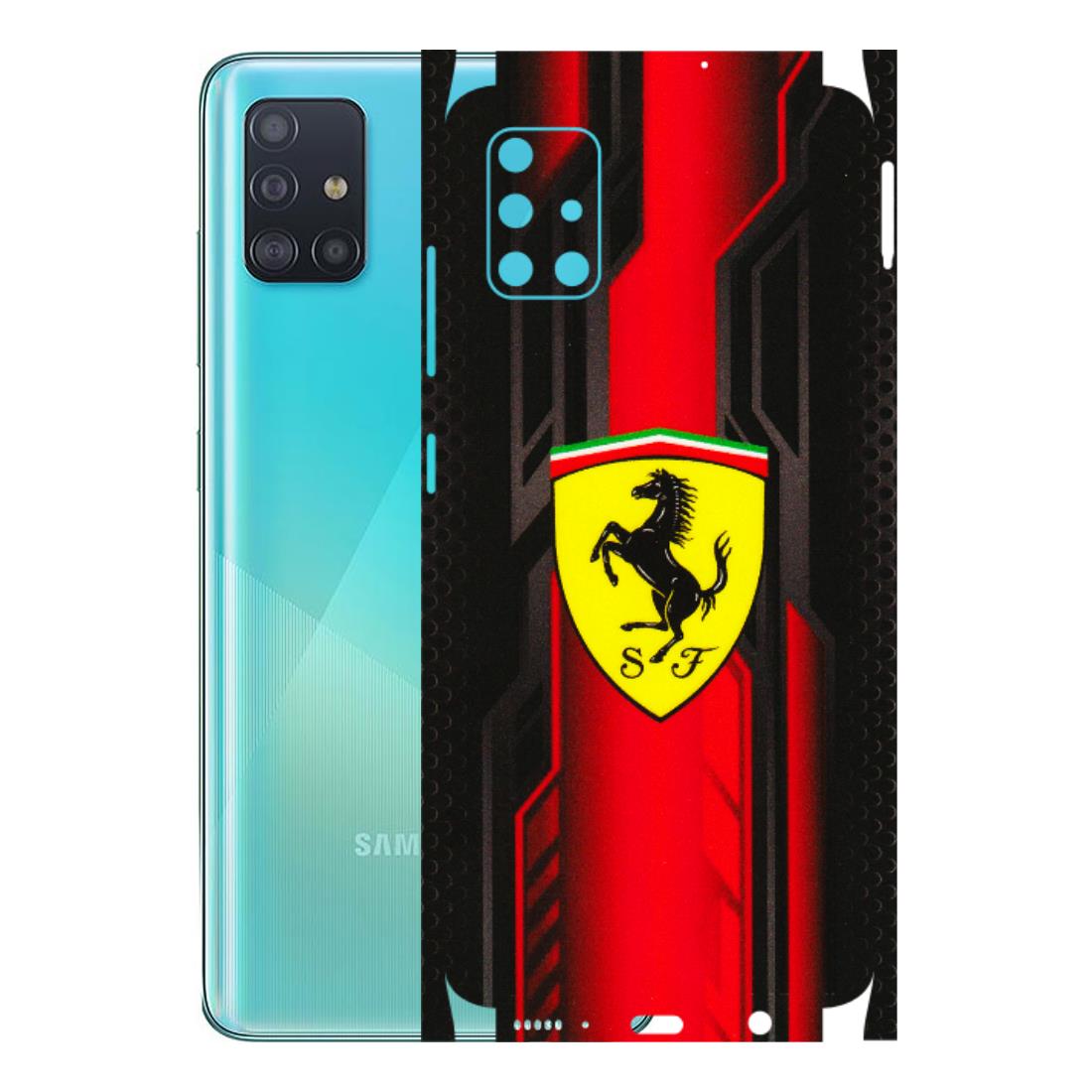 Samsung A/S Series Phone Skins (All Models) - Black Ferrari Logo - 3D Embossed Finish (L-253) Samsung Galaxy A51