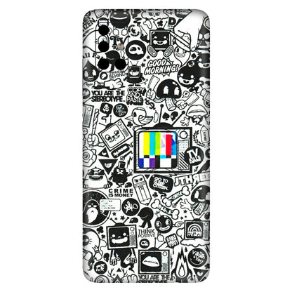 Samsung A/S Series Phone Skins (All Models) - Doodles Positive Art - 3D Embossed Finish (L-263) Samsung Galaxy A51