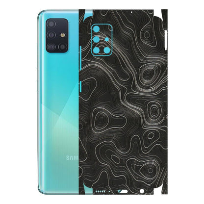 Samsung A/S Series Phone Skins (All Models) - Abstract White Line Map - 3D Embossed Finish (L-269) Samsung Galaxy A51