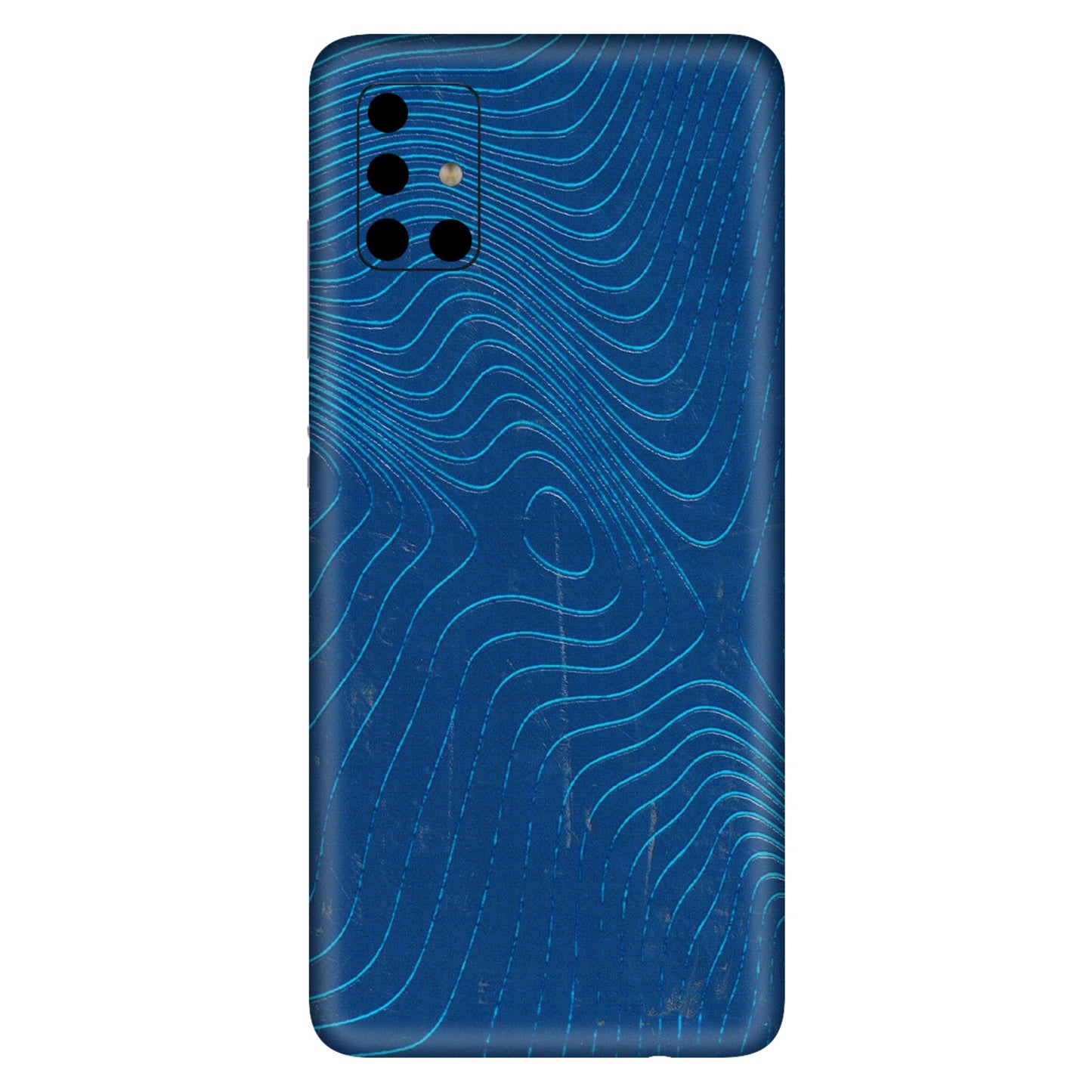 Samsung A/S Series Phone Skins (All Models) - Abstract Blue Line Map - 3D Embossed Finish (L-272) Samsung Galaxy A51