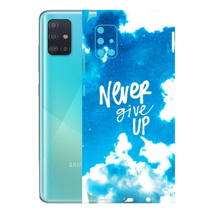 Samsung A/S Series Phone Skins (All Models) - Never Give Up - 3D Embossed Finish (L-279) Samsung Galaxy A51
