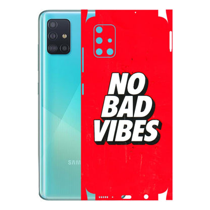 Samsung A/S Series Phone Skins (All Models) - No Bad Vibes - 3D Embossed Finish (L-280) Samsung Galaxy A51