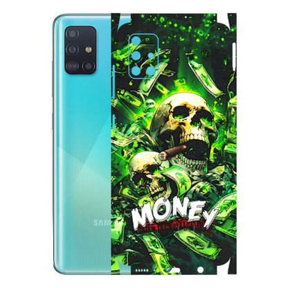 Samsung A/S Series Phone Skins (All Models) - Skull Money - 3D Embossed Finish (L-303) Samsung Galaxy A51
