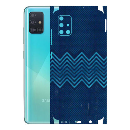 Samsung A/S Series Phone Skins (All Models) - Blue Sober Waves - 3D Embossed Finish (L-306) Samsung Galaxy A51