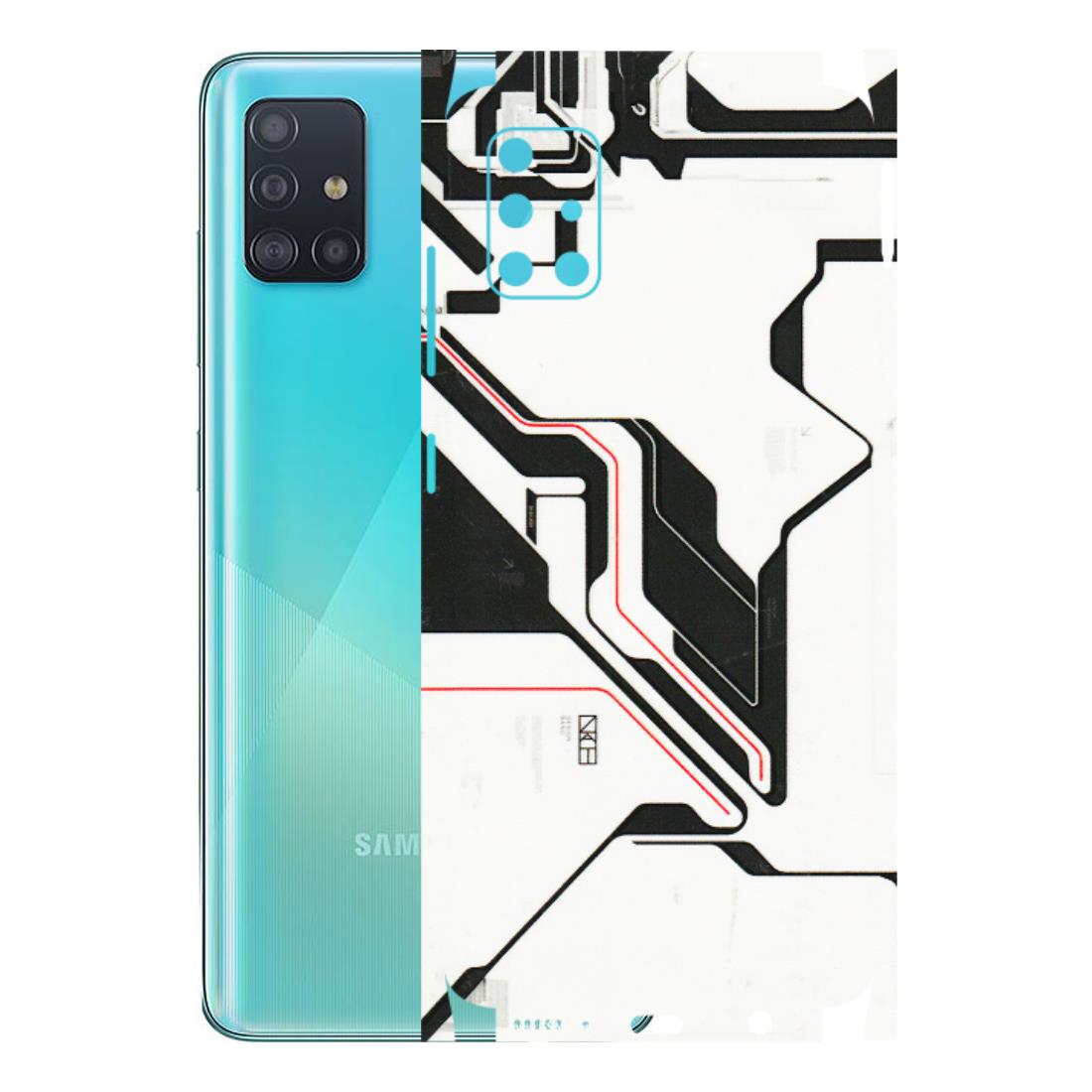Samsung A/S Series Phone Skins (All Models) - White Techy Logo - 3D Embossed Finish (L-312) Samsung Galaxy A51