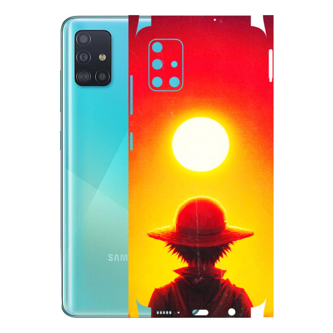 Samsung A/S Series Phone Skins (All Models) - Cool Sunset With Monkey D.Luffy Anime - 3D Embossed Finish (L-329) Samsung Galaxy A51