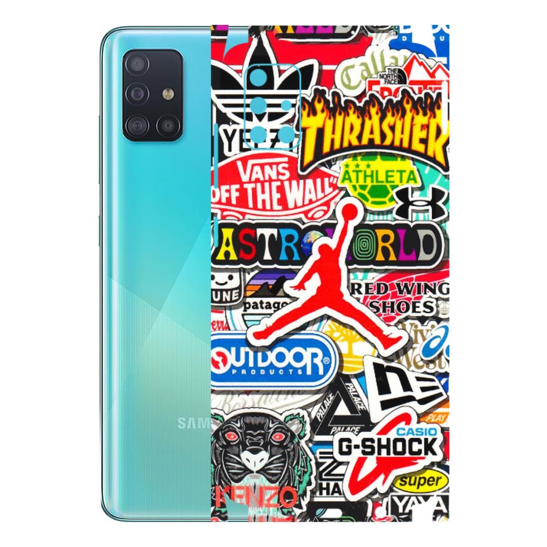 Samsung A/S Series Phone Skins (All Models) - Multi Brands Sticker Graffiti - 3D Embossed Finish (L-37) Samsung Galaxy A51