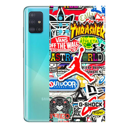 Samsung A/S Series Phone Skins (All Models) - Multi Brands Sticker Graffiti - 3D Embossed Finish (L-37) Samsung Galaxy A51