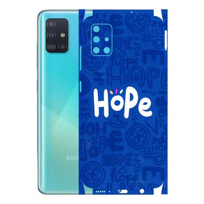 Samsung A/S Series Phone Skins (All Models) - Hope Doodles Blue - 3D Embossed Finish (L-43) Samsung Galaxy A51