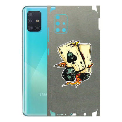 Samsung A/S Series Phone Skins (All Models) - Grey Cards Of Ace - 3D Embossed Finish (L-77) Samsung Galaxy A51