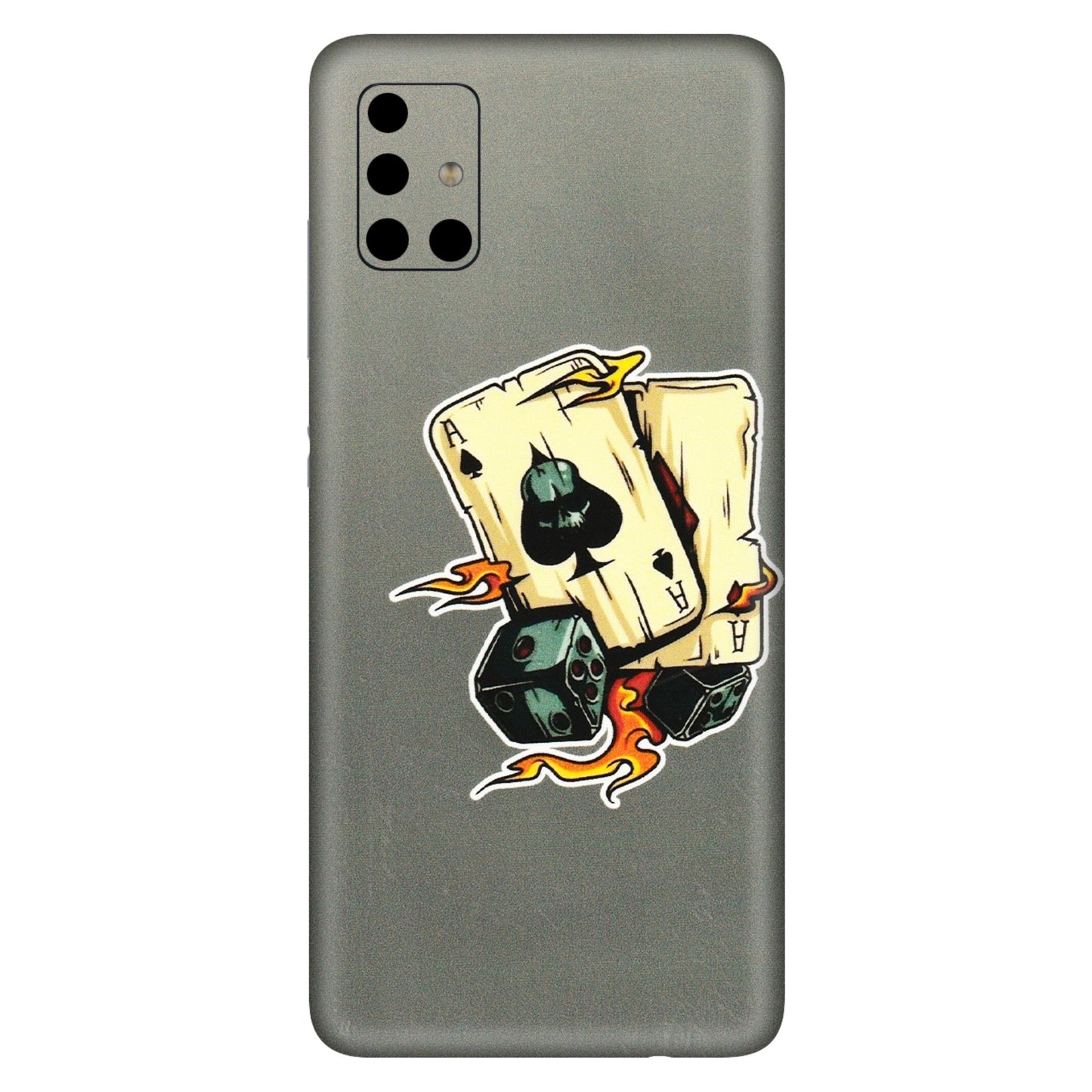 Samsung A/S Series Phone Skins (All Models) - Grey Cards Of Ace - 3D Embossed Finish (L-77) Samsung Galaxy A51