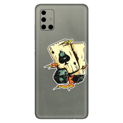 Samsung A/S Series Phone Skins (All Models) - Grey Cards Of Ace - 3D Embossed Finish (L-77) Samsung Galaxy A51