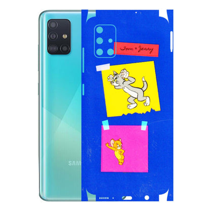 Samsung A/S Series Phone Skins (All Models) - Tom N Jerry Sticky Notes - 3D Embossed Finish (L-88) Samsung Galaxy A51