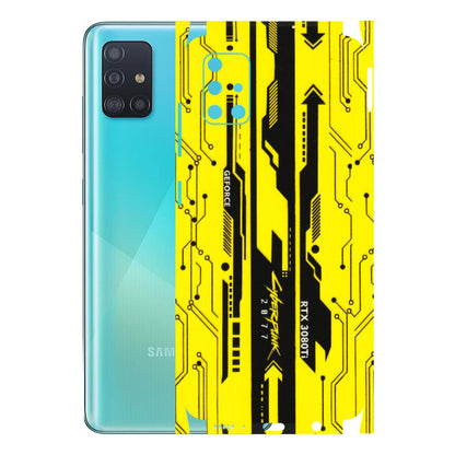 Samsung A/S Series Phone Skins (All Models) - Yellow Cyberpunk - 3D Embossed Finish (L-93) Samsung Galaxy A51