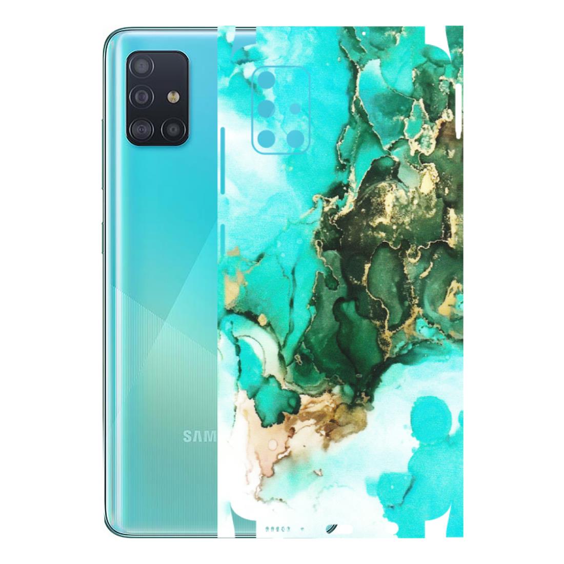 Samsung A/S Series Phone Skins (All Models) - The Blue Gold Marble - Matte Finish (M-124) Samsung Galaxy A51