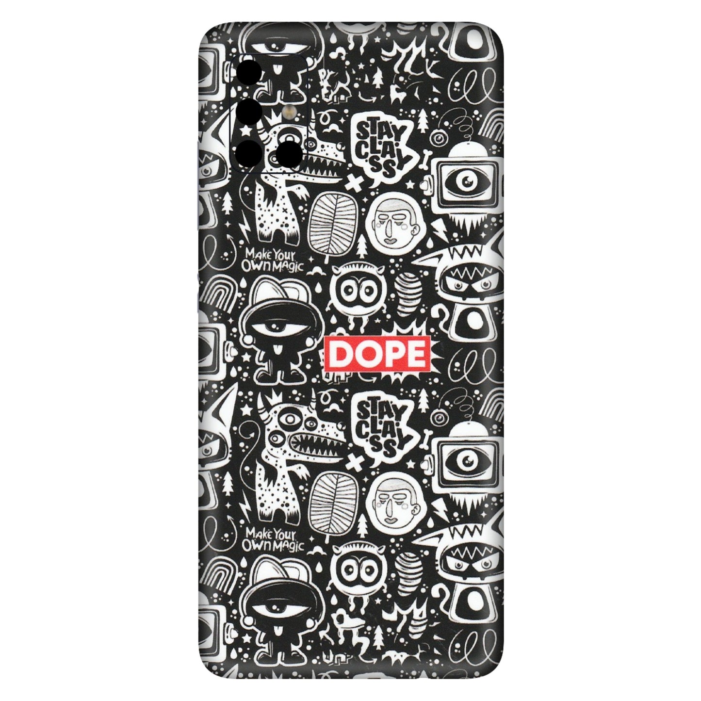 Samsung A/S Series Phone Skins (All Models) - Dope Stay Classy Black Doodles - Matte Finish (M-126) Samsung Galaxy A51