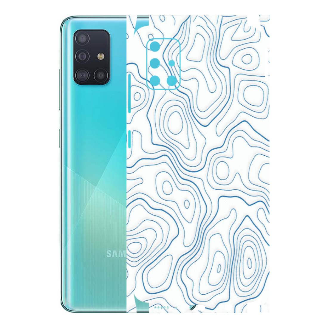 Samsung A/S Series Phone Skins (All Models) - Blue And White Swirls - Matte Finish (M-139) Samsung Galaxy A51