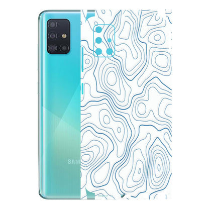 Samsung A/S Series Phone Skins (All Models) - Blue And White Swirls - Matte Finish (M-139) Samsung Galaxy A51