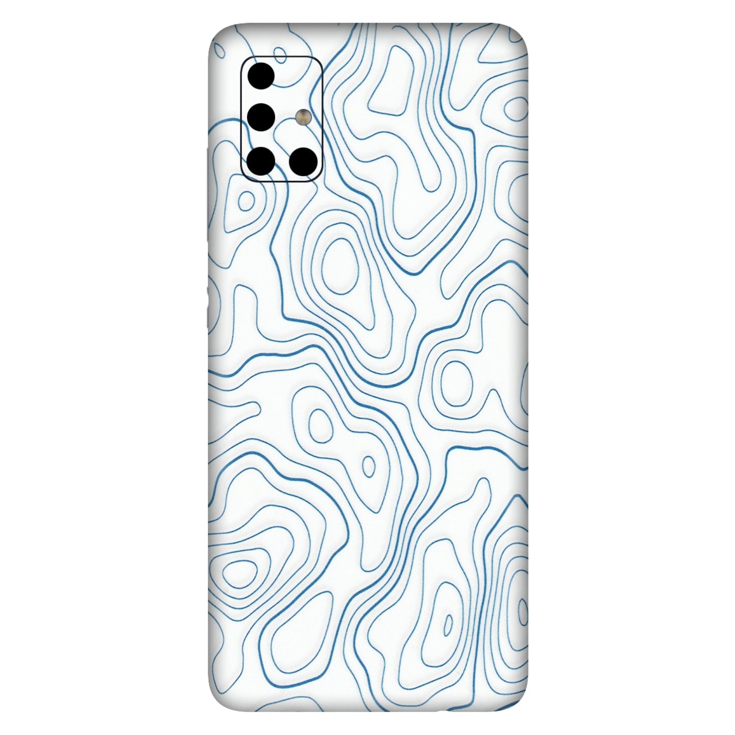 Samsung A/S Series Phone Skins (All Models) - Blue And White Swirls - Matte Finish (M-139) Samsung Galaxy A51