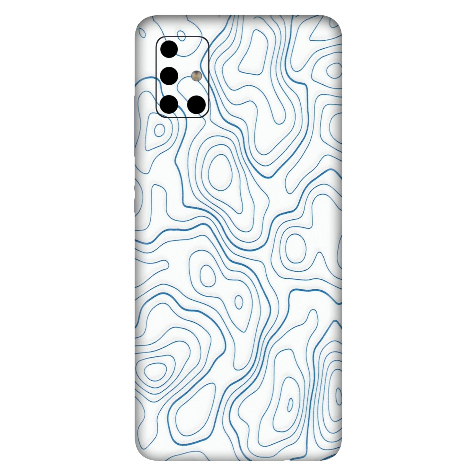 Samsung A/S Series Phone Skins (All Models) - Blue And White Swirls - Matte Finish (M-139) Samsung Galaxy A51