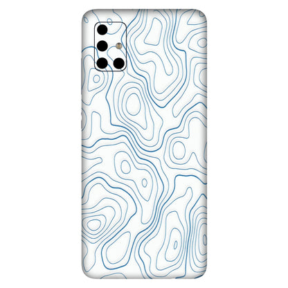 Samsung A/S Series Phone Skins (All Models) - Blue And White Swirls - Matte Finish (M-139) Samsung Galaxy A51