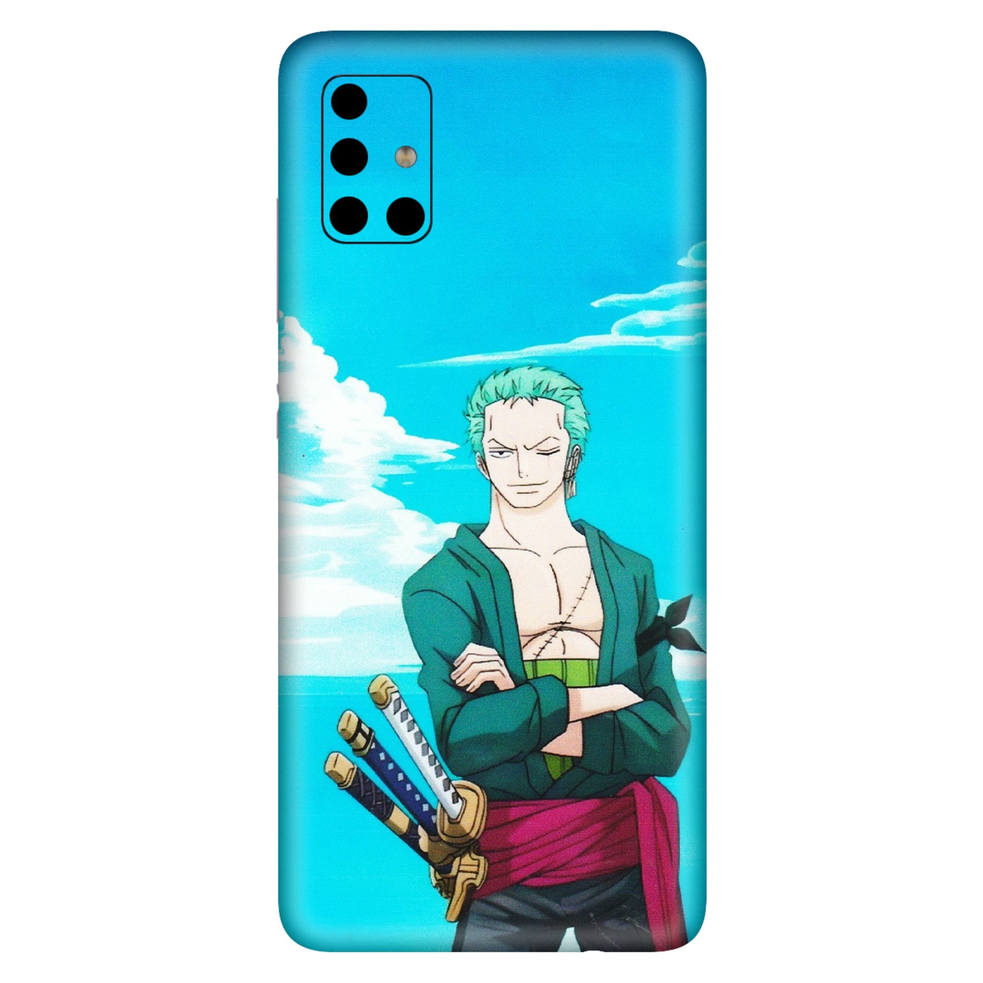 Samsung A/S Series Phone Skins (All Models) - Cool Swordman Zoro Anime - Matte Finish (M-143) Samsung Galaxy A51