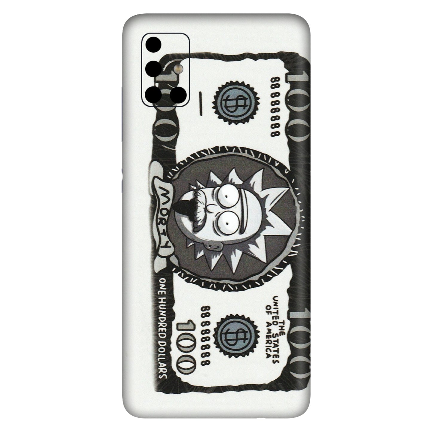 Samsung A/S Series Phone Skins (All Models) - Rick And Morty Hundred Dollar Anime - Matte Finish (M-161) Samsung Galaxy A51