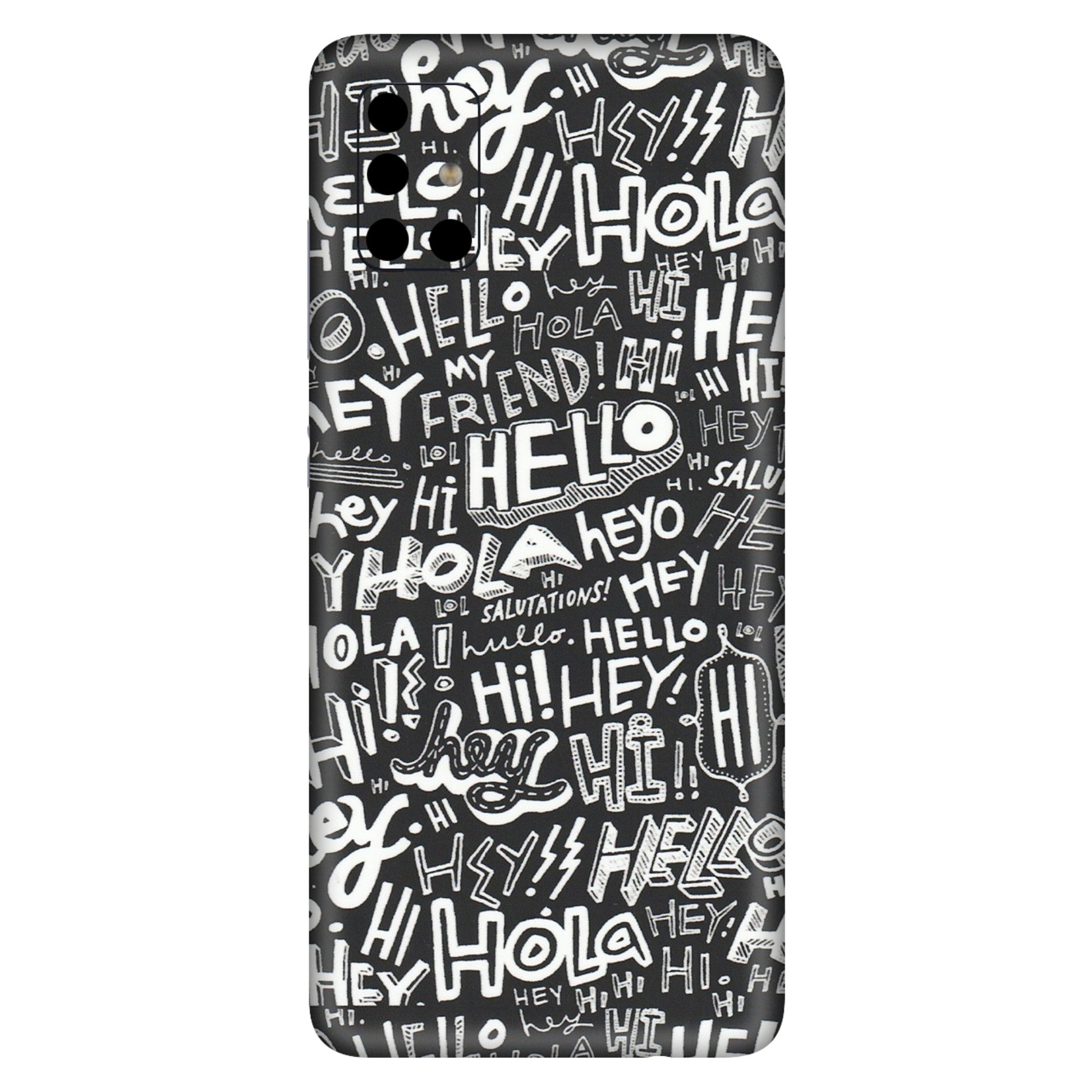 Samsung A/S Series Phone Skins (All Models) - Hi Hello Doodles - Matte Finish (M-25) Samsung Galaxy A51